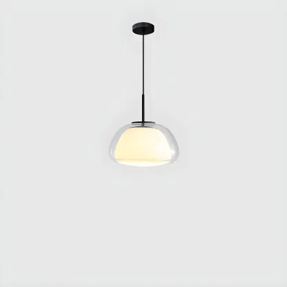 Contemporary Jelly White Glass Dome Pendant Light for Restaurant Image - 2