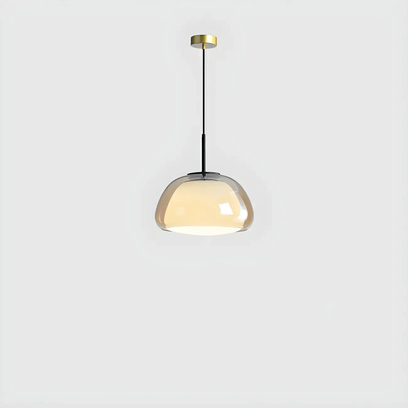 Contemporary Jelly White Glass Dome Pendant Light for Restaurant Image - 3