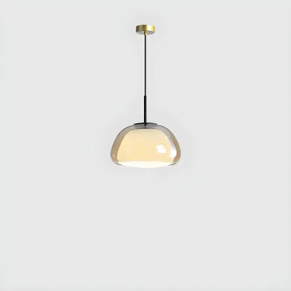 Contemporary Jelly White Glass Dome Pendant Light for Restaurant Image - 3