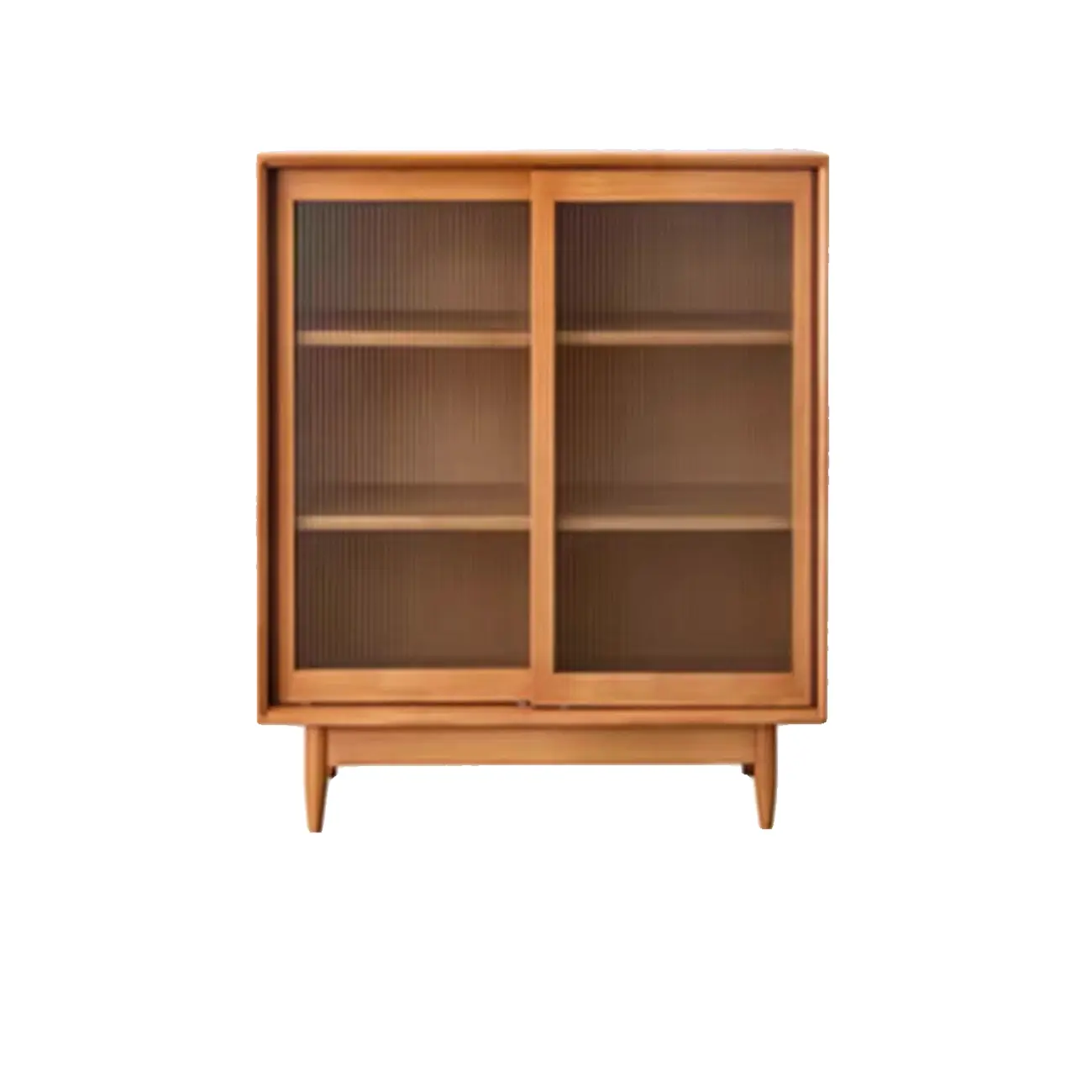 Modern Walnut Sideboard with Glass Doors and Storage  Image - 5 | homeyfad