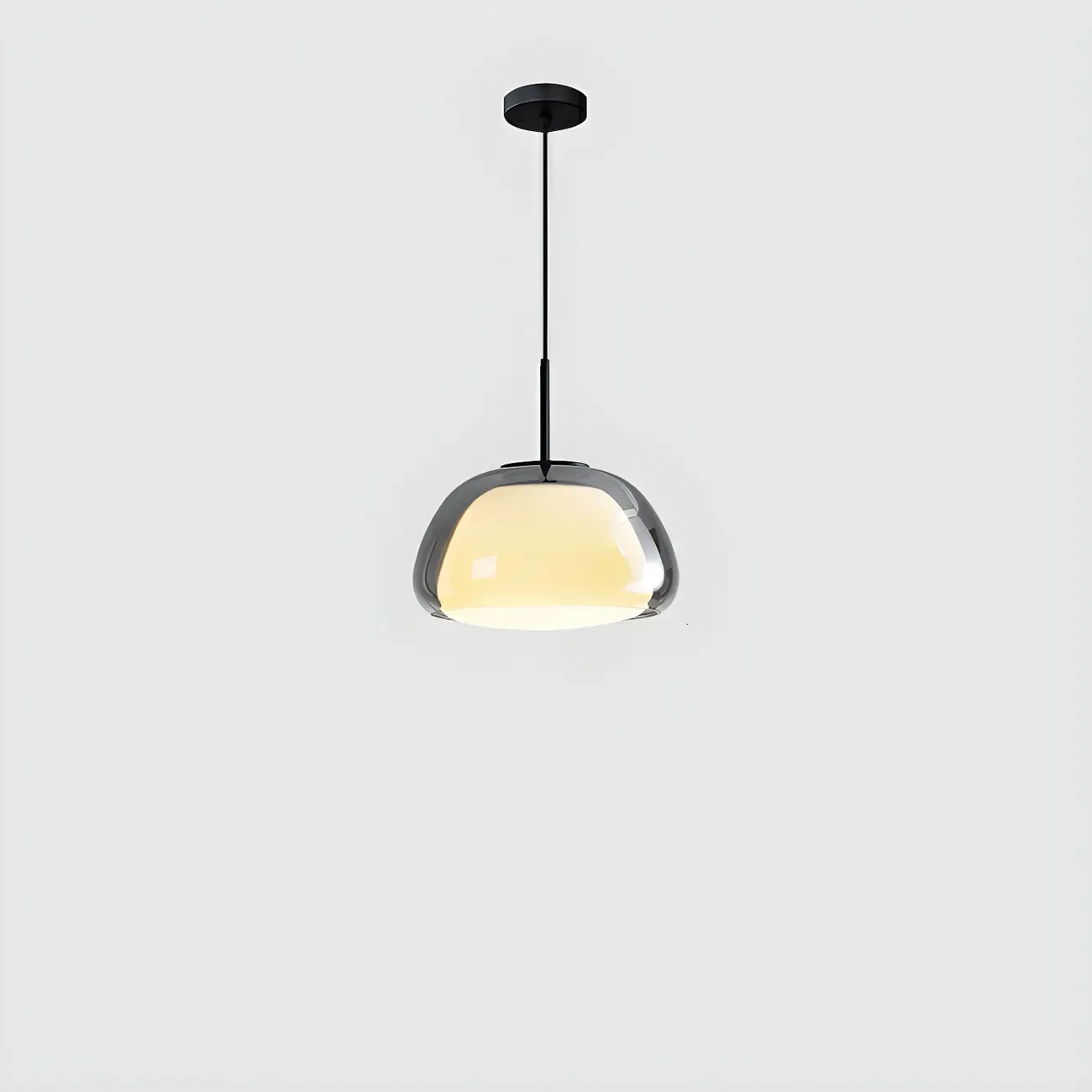 Contemporary Jelly White Glass Dome Pendant Light for Restaurant Image - 5
