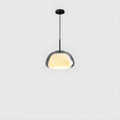 Contemporary Jelly White Glass Dome Pendant Light for Restaurant Image - 5