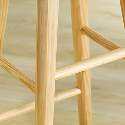 Elegant Long Bar Table with Wooden Stools Image - 10