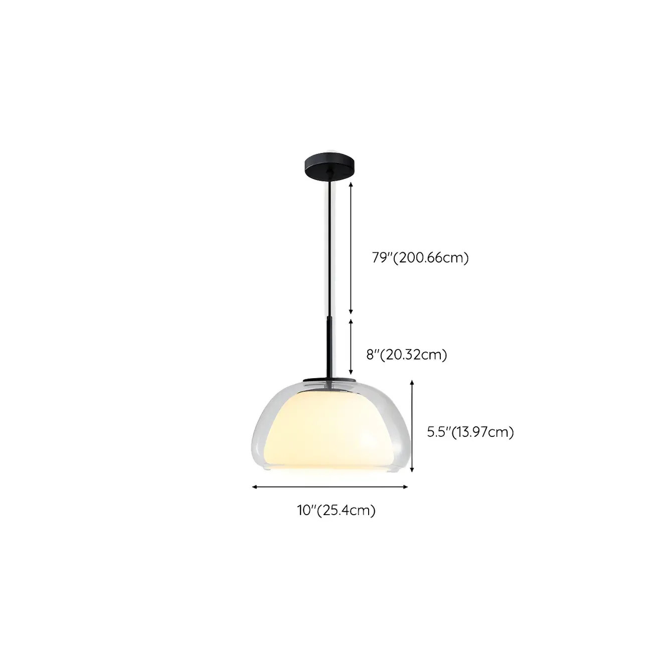 Contemporary Jelly White Glass Dome Pendant Light for Restaurant Image - 14