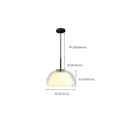 Contemporary Jelly White Glass Dome Pendant Light for Restaurant Image - 14