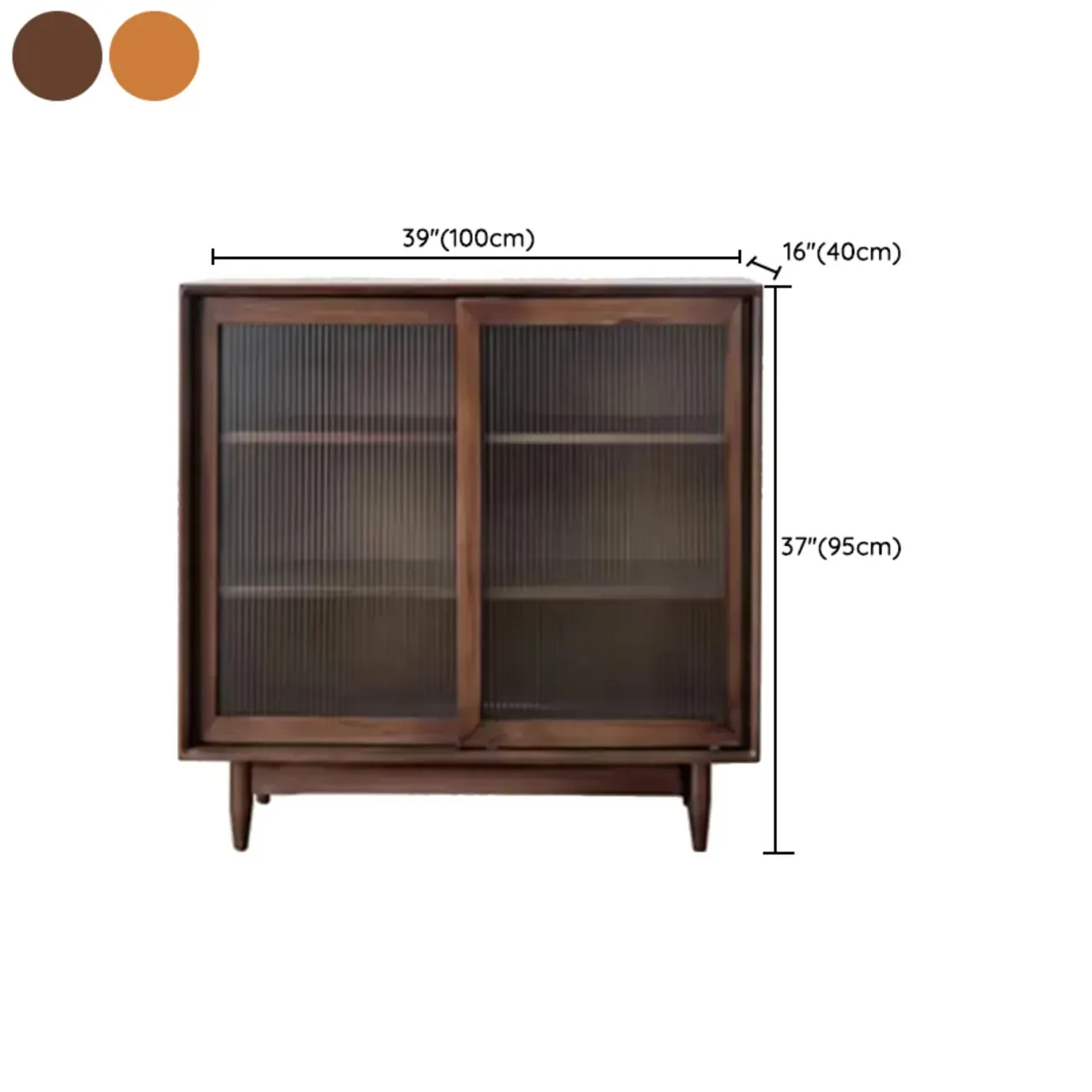 Modern Walnut Sideboard with Glass Doors and Storage  Image - 18