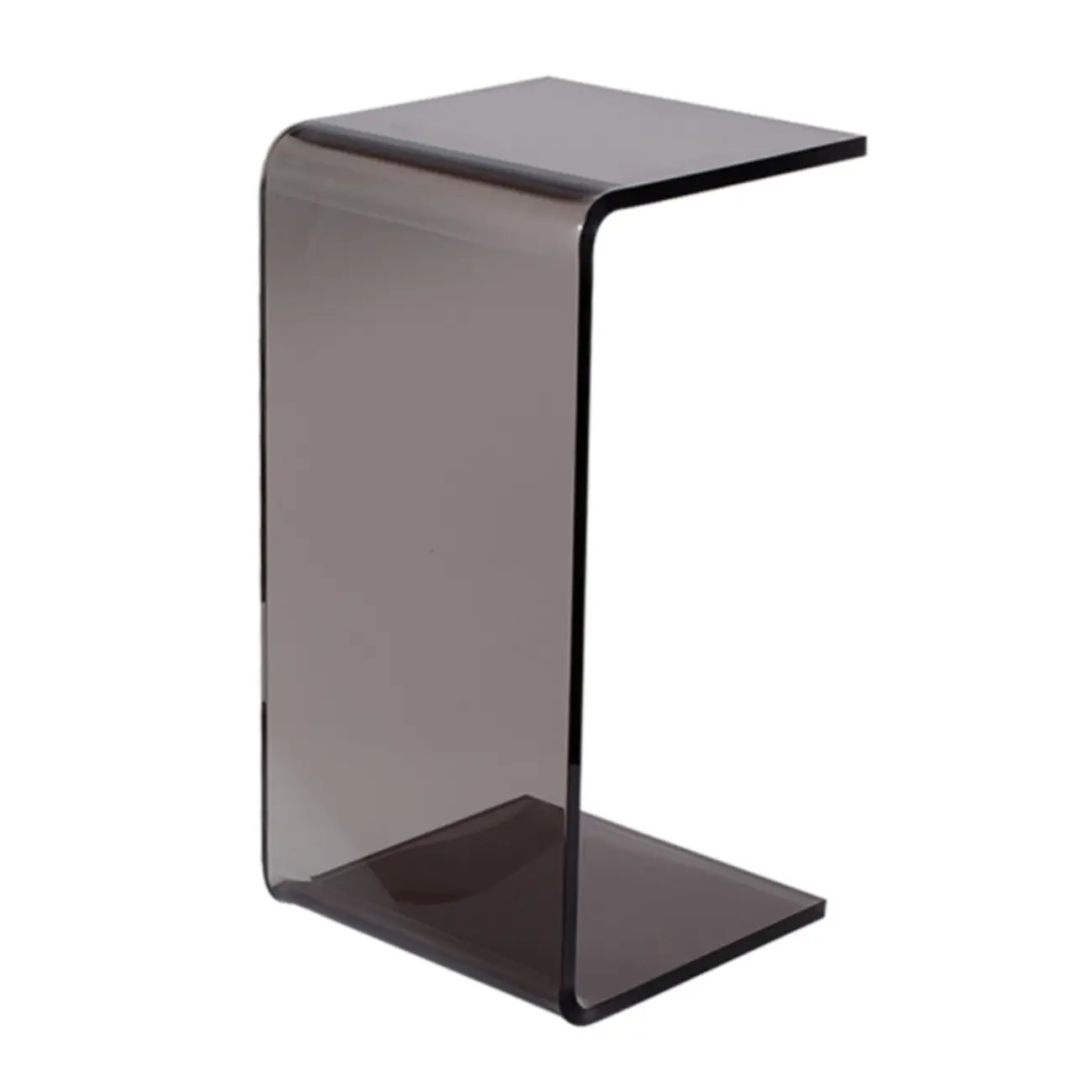 Black Small Acrylic C-Shaped Side Table for Living Room Image - 5 | homeyfad