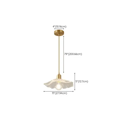Modern Clear Glass Daisy Pendant Light with Golden Hardware #size
