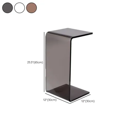 Black Small Acrylic C-Shaped Side Table for Living Room Image - 13