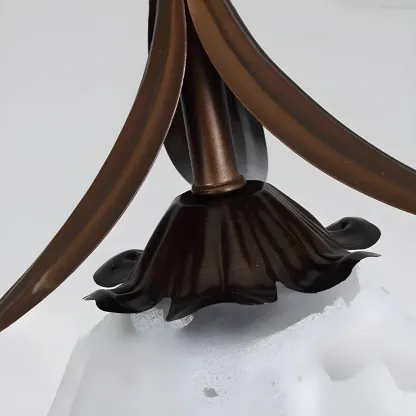 Modern White Glass Flower LED Bedside Pendant Lamp Image - 9