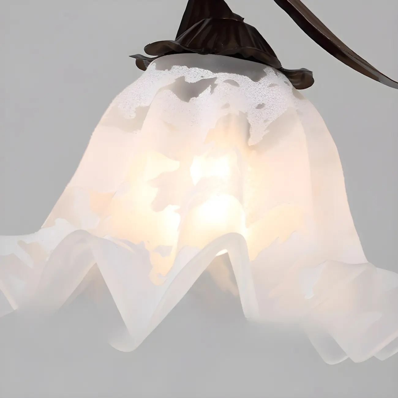 Modern White Glass Flower LED Bedside Pendant Lamp Image - 10 | homeyfad
