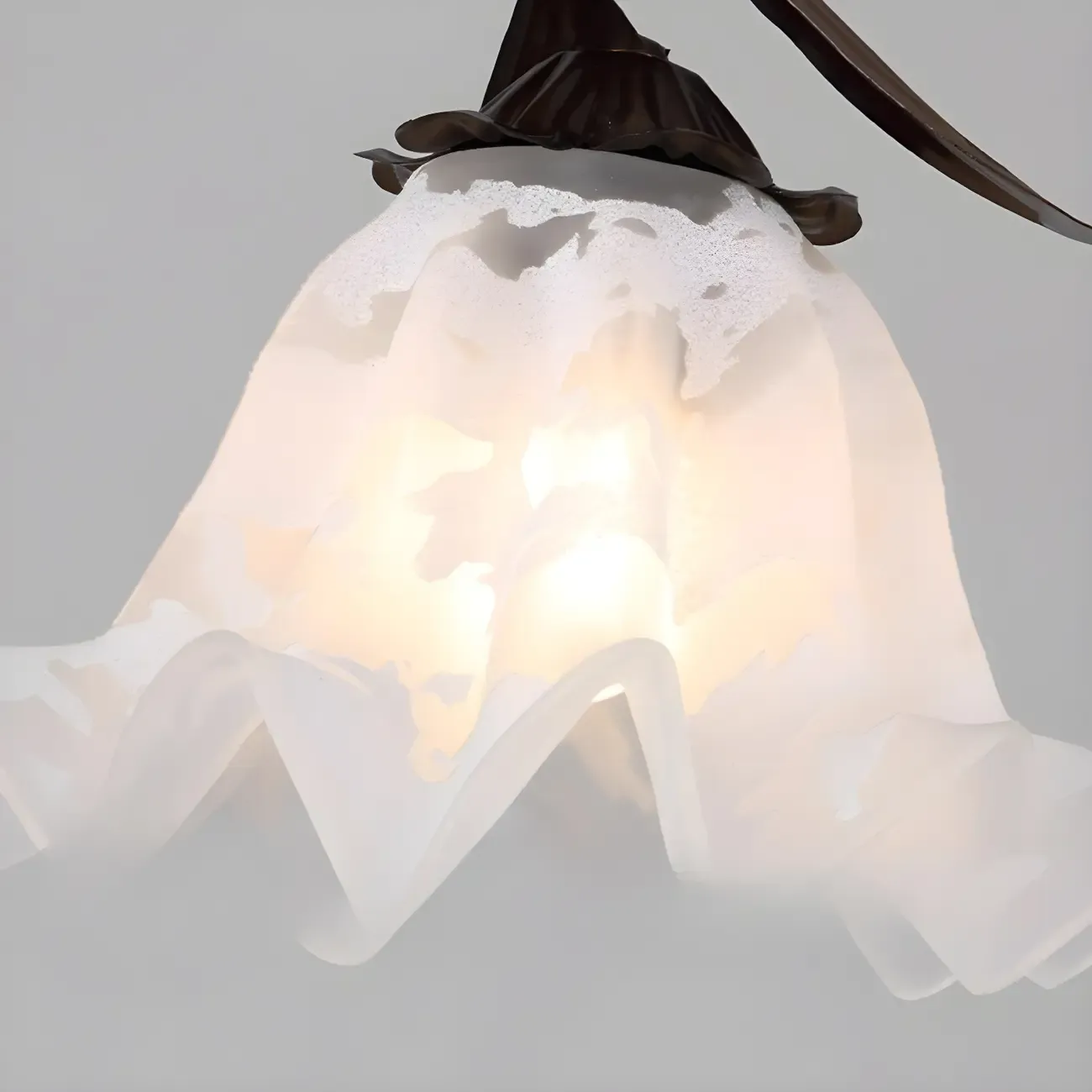 Modern White Glass Flower LED Bedside Pendant Lamp Image - 10