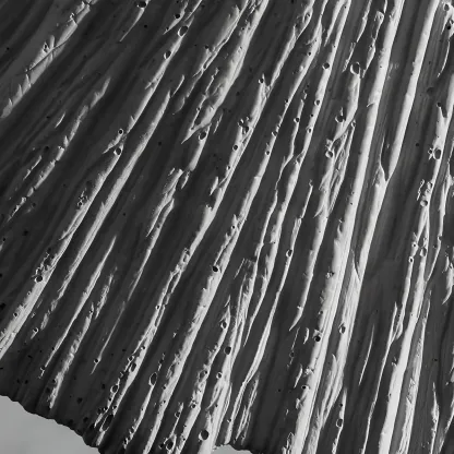 Gray Wood Pendant Lamp with Ginkgo Leaf Texture for Living Room Image - 6