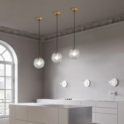 Nordic Irregular Globe Pendant Lamp in Clear Glass for Indoor Use Image - 1