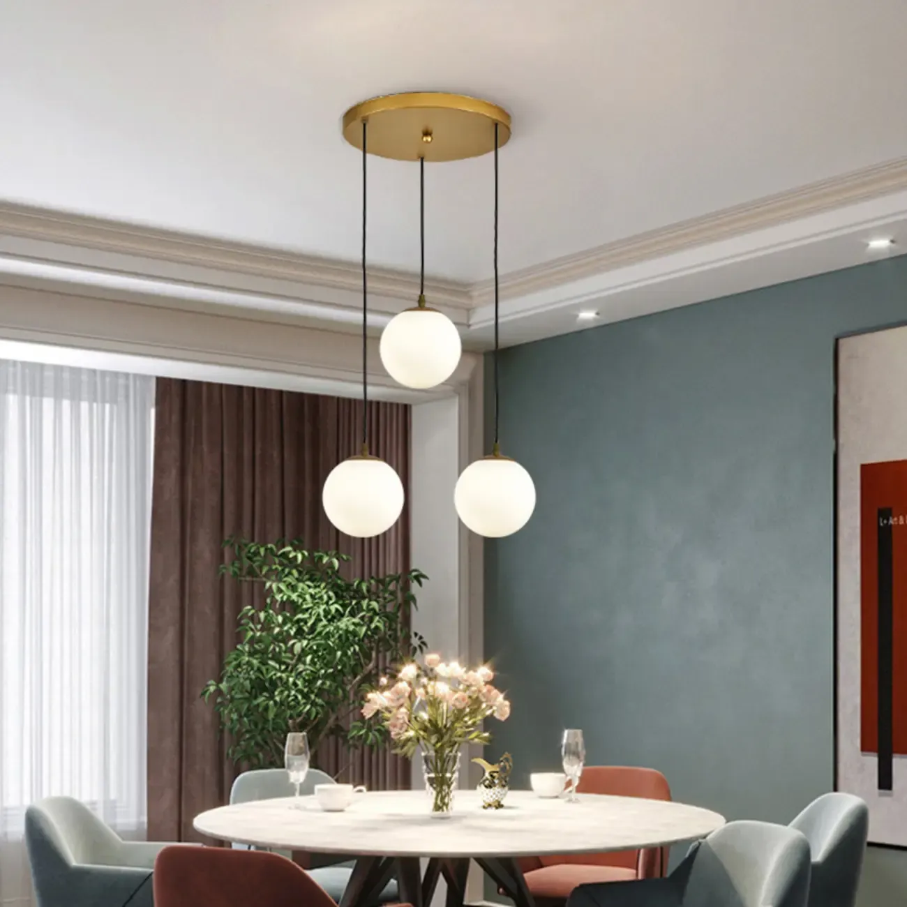 Nordic Irregular Globe Pendant Lamp in Clear Glass for Indoor Use Image - 2