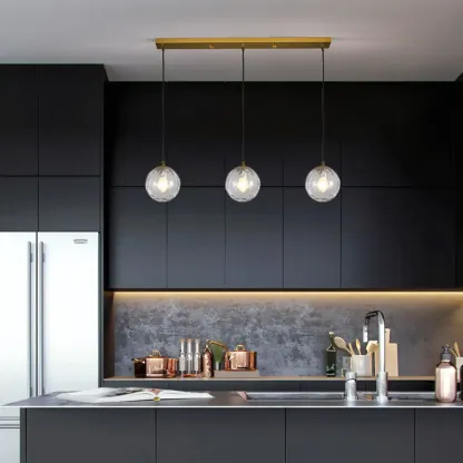 Nordic Irregular Globe Pendant Lamp in Clear Glass for Indoor Use Image - 4