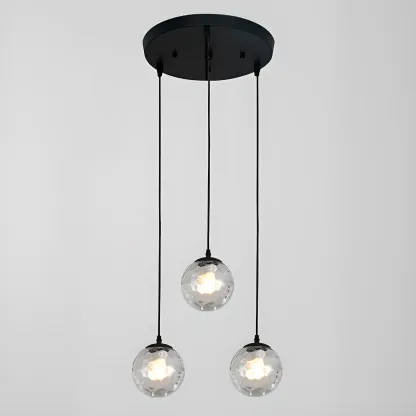Nordic Irregular Globe Pendant Lamp in Clear Glass for Indoor Use Image - 8