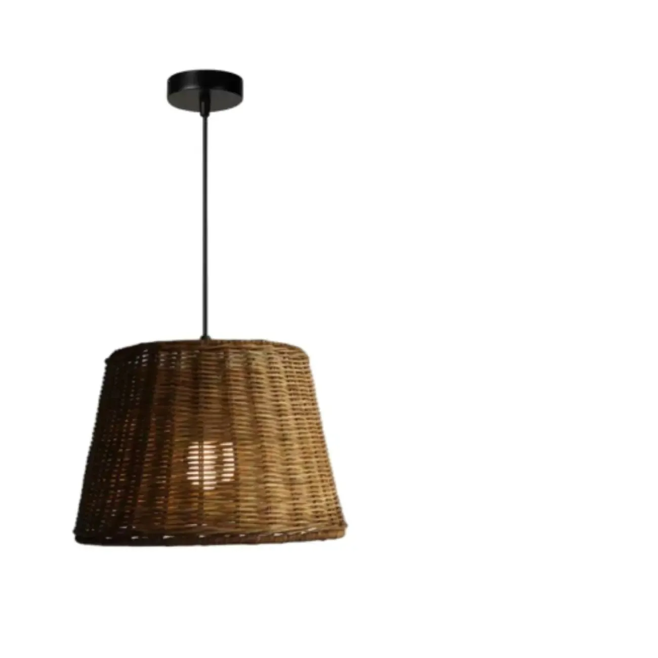 Southeast Asia Style Brown Rattan Cone Pendant Light for Natural Decor Image - 7
