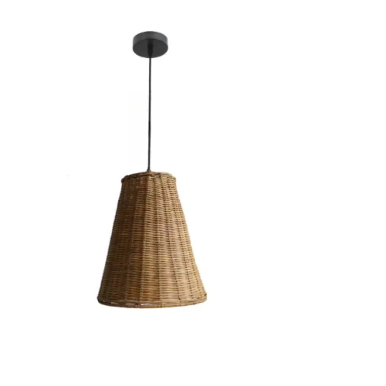 Southeast Asia Style Brown Rattan Cone Pendant Light for Natural Decor Image - 15