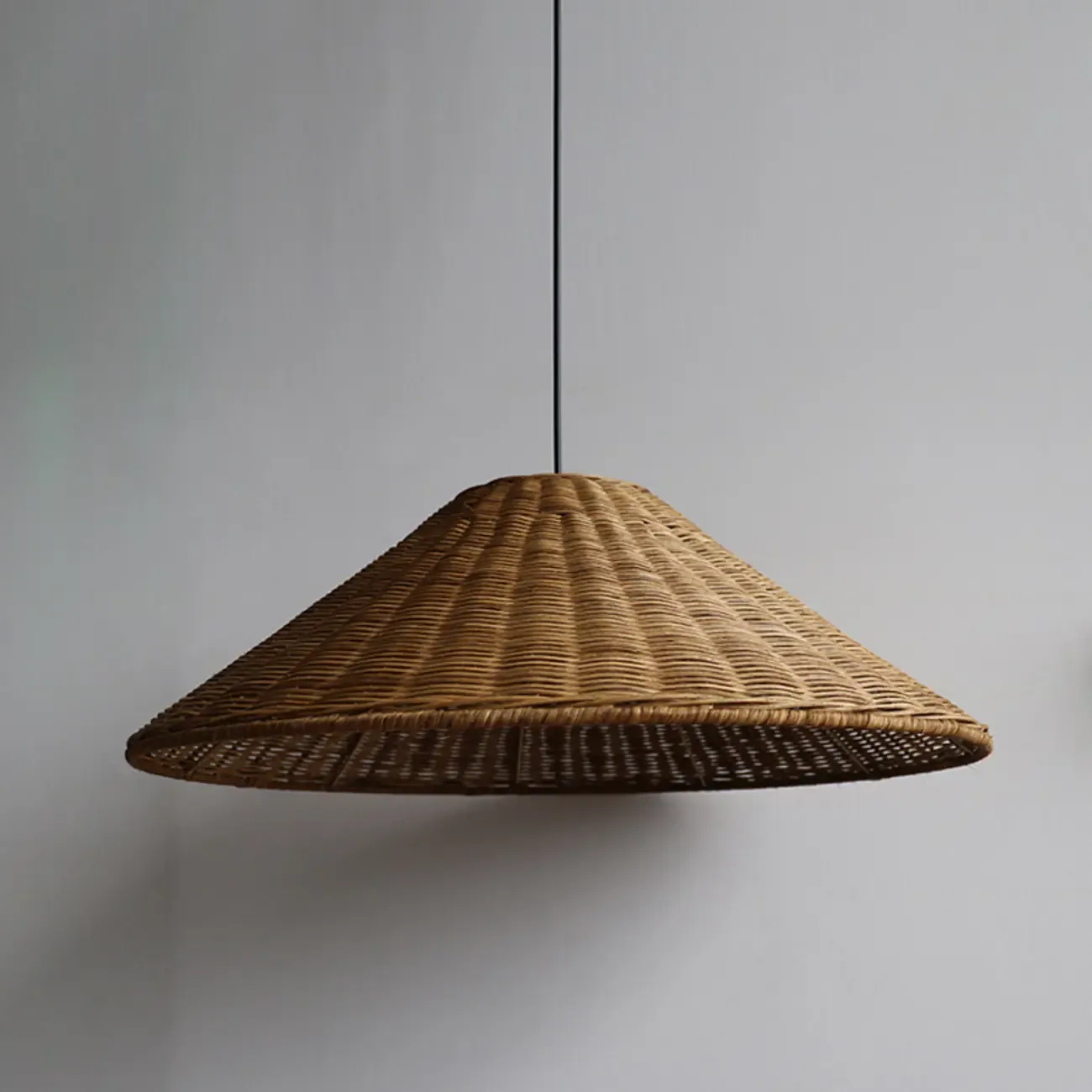 Southeast Asia Style Brown Rattan Cone Pendant Light for Natural Decor Image - 16