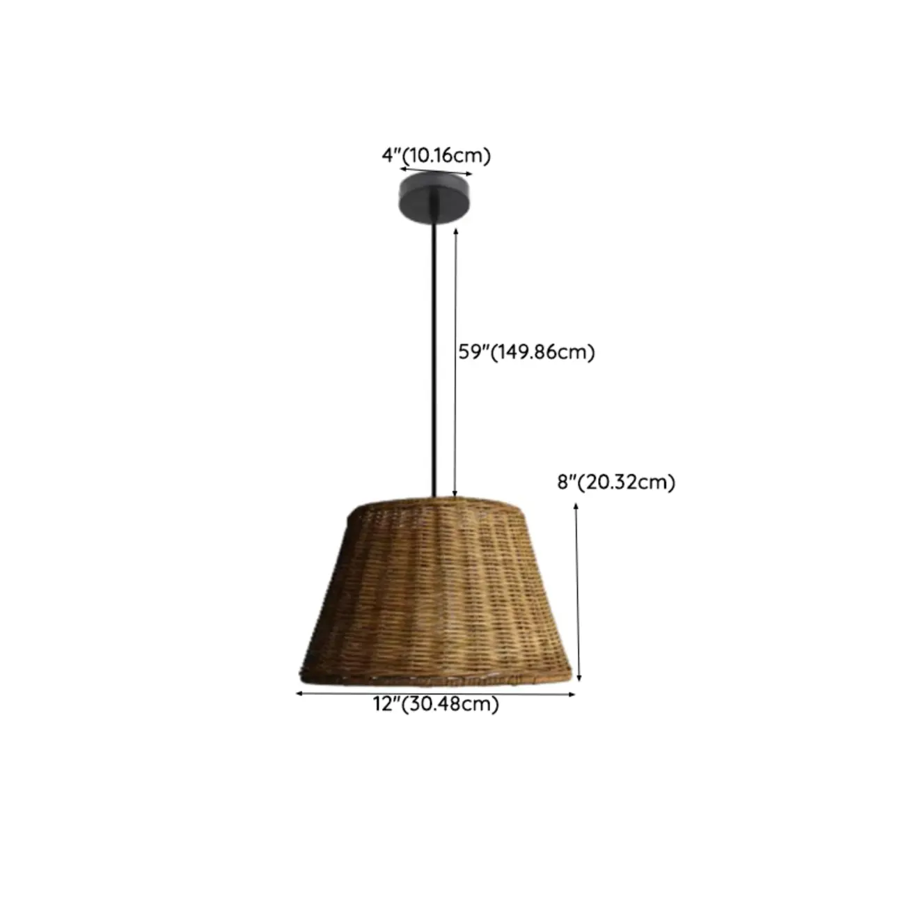 Southeast Asia Style Brown Rattan Cone Pendant Light for Natural Decor Image - 26 | homeyfad
