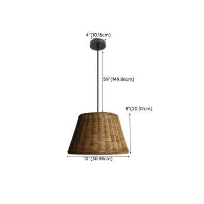 Southeast Asia Style Brown Rattan Cone Pendant Light for Natural Decor Image - 26