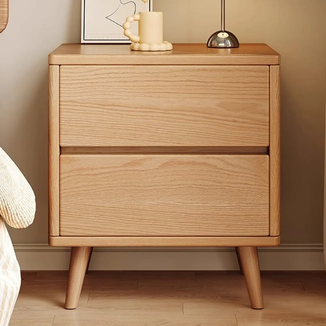 Modern Wooden Bedside Table with 3 Storage Drawers Image - 7 | homeyfad