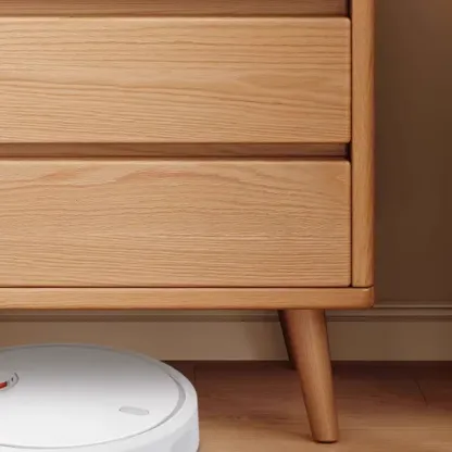 Modern Wooden Bedside Table with 3 Storage Drawers Image - 8