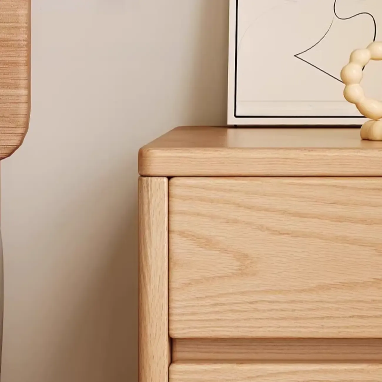 Modern Wooden Bedside Table with 3 Storage Drawers Image - 9