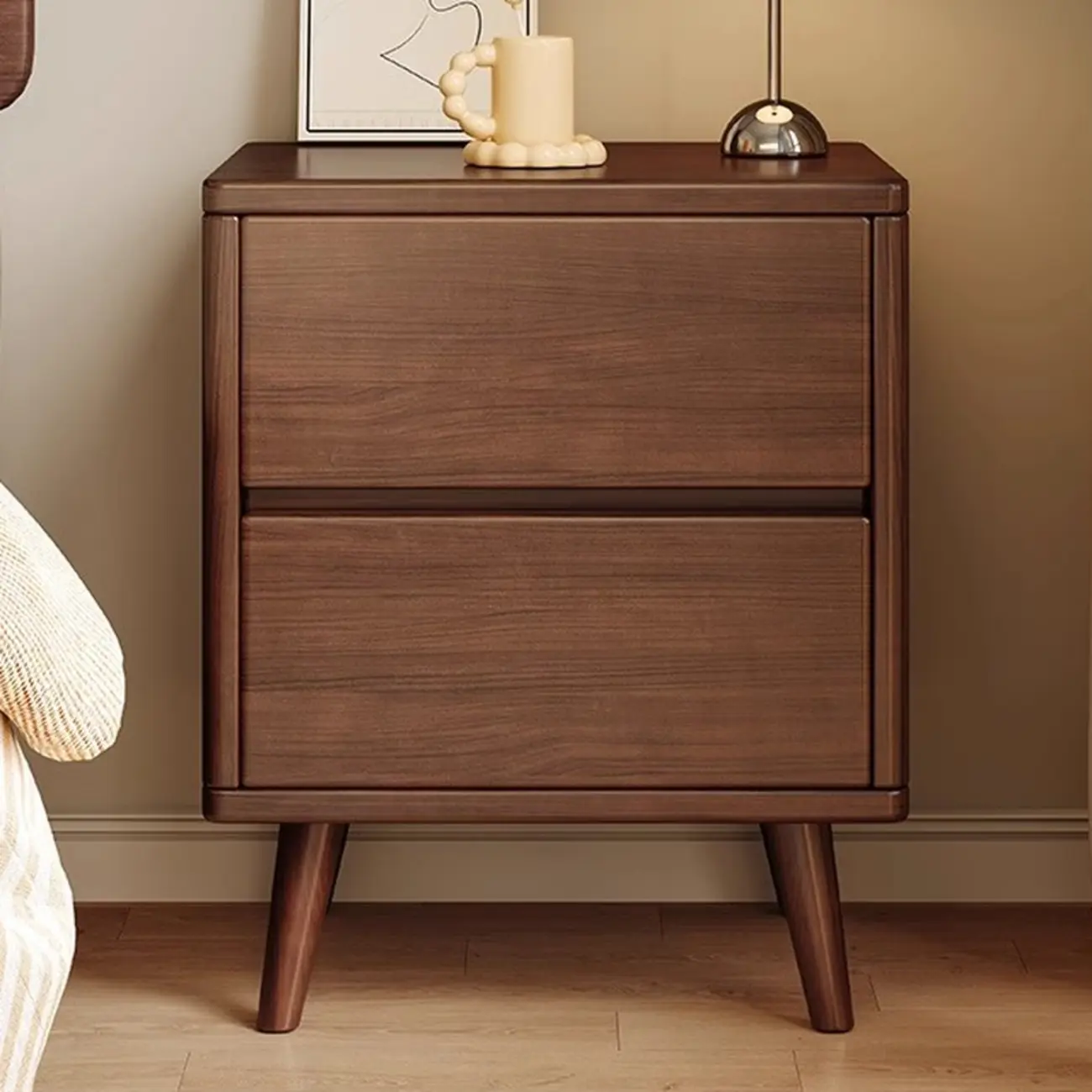 Modern Wooden Bedside Table with 3 Storage Drawers Image - 10 | homeyfad