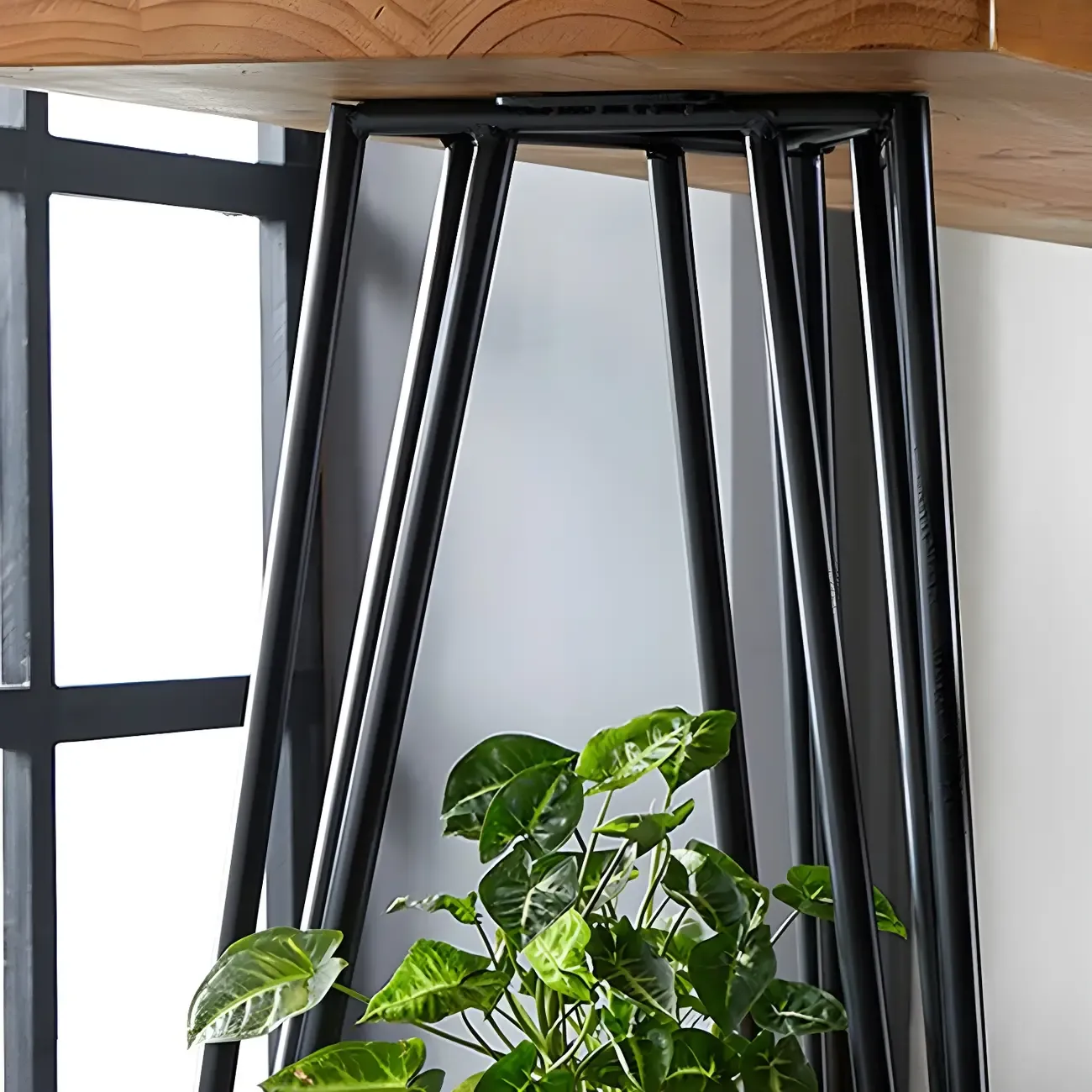 Elegant Solid Wood Bar Set with Stylish Stools for Home Image - 10