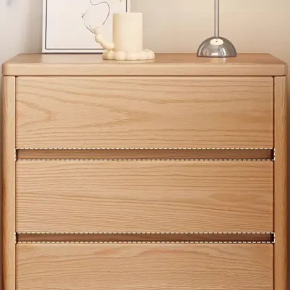 Modern Wooden Bedside Table with 3 Storage Drawers Image - 11