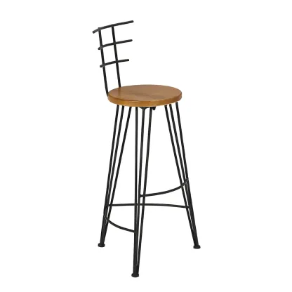 Elegant Solid Wood Bar Set with Stylish Stools for Home Image - 12