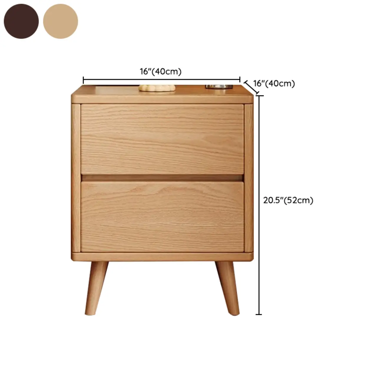 Modern Wooden Bedside Table with 3 Storage Drawers Image - 6