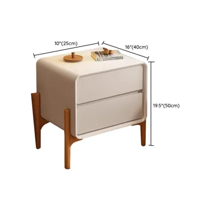 Modern Wooden Bedside Table with 3 Storage Drawers Image - 31