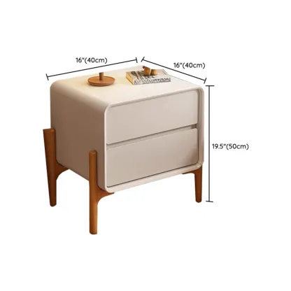 Modern Wooden Bedside Table with 3 Storage Drawers Image - 34