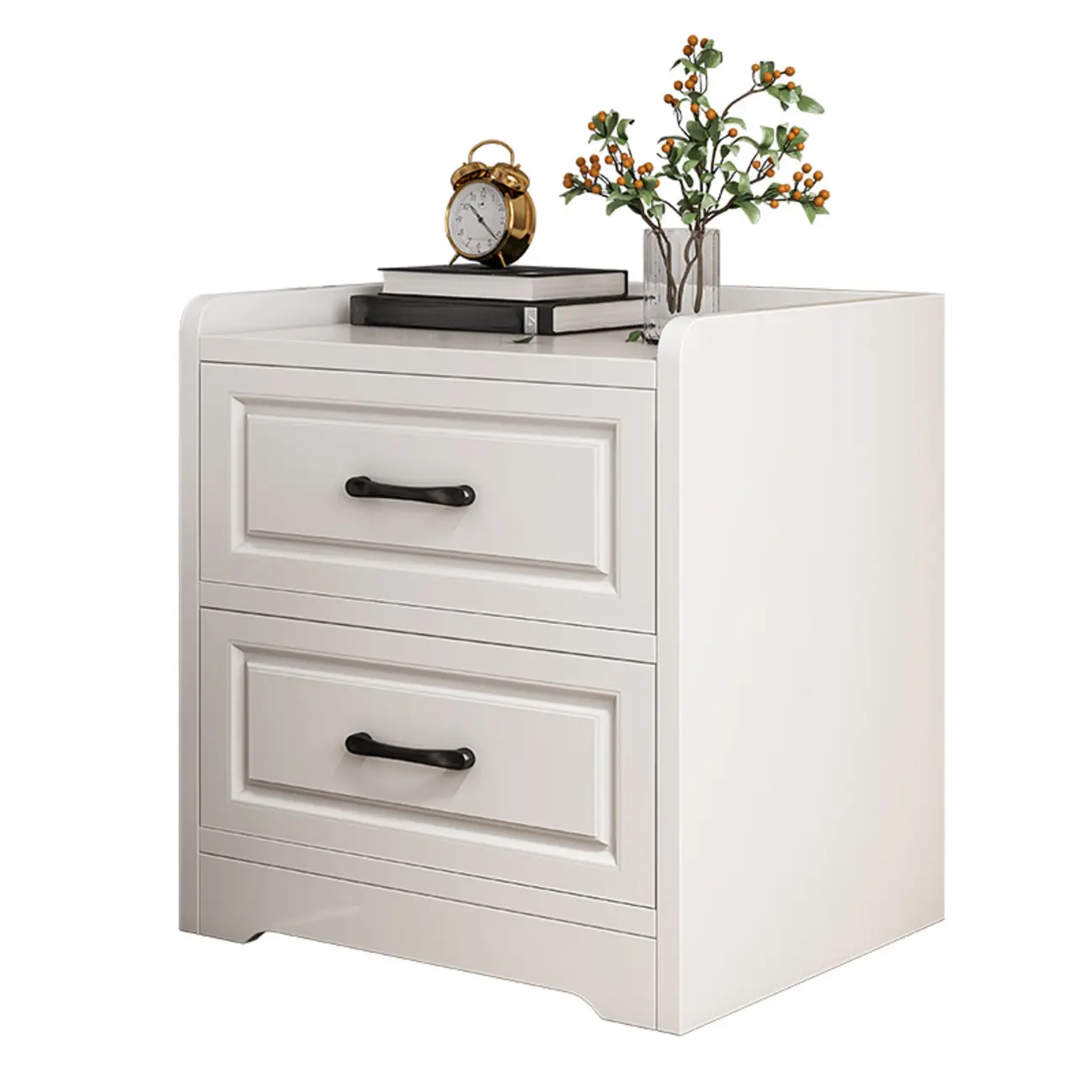 Modern White Wooden Bedside Table with 3 Drawers Image - 3 | homeyfad