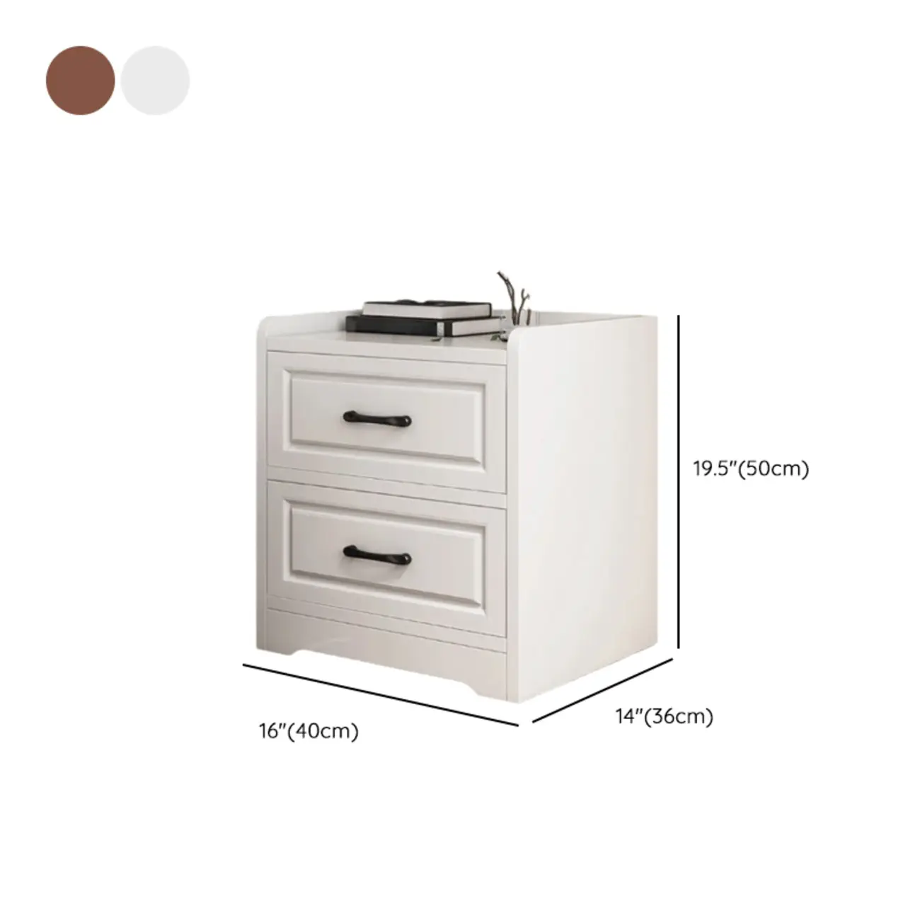 Modern White Wooden Bedside Table with 3 Drawers Image - 12 | homeyfad