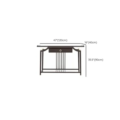 Vintage Wooden Console Table with Drawer and Shelf #size