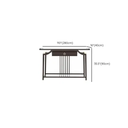 Vintage Wooden Console Table with Drawer and Shelf Image - 10
