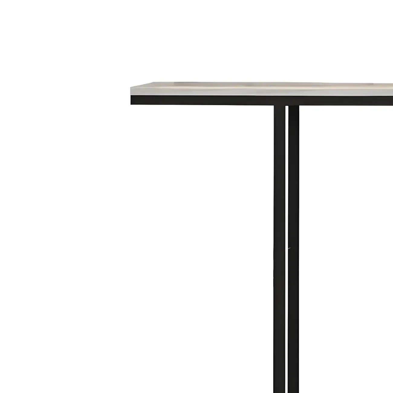 Modern Black Stone Top Console Table with Abstract Base Image - 7
