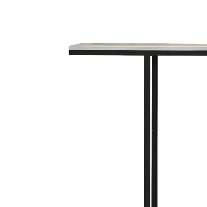 Modern Black Stone Top Console Table with Abstract Base Image - 7