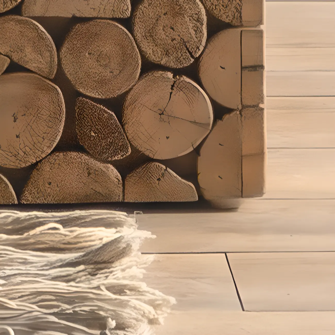 Square Block Natural Wood End Table for Living Room Image - 6 | homeyfad