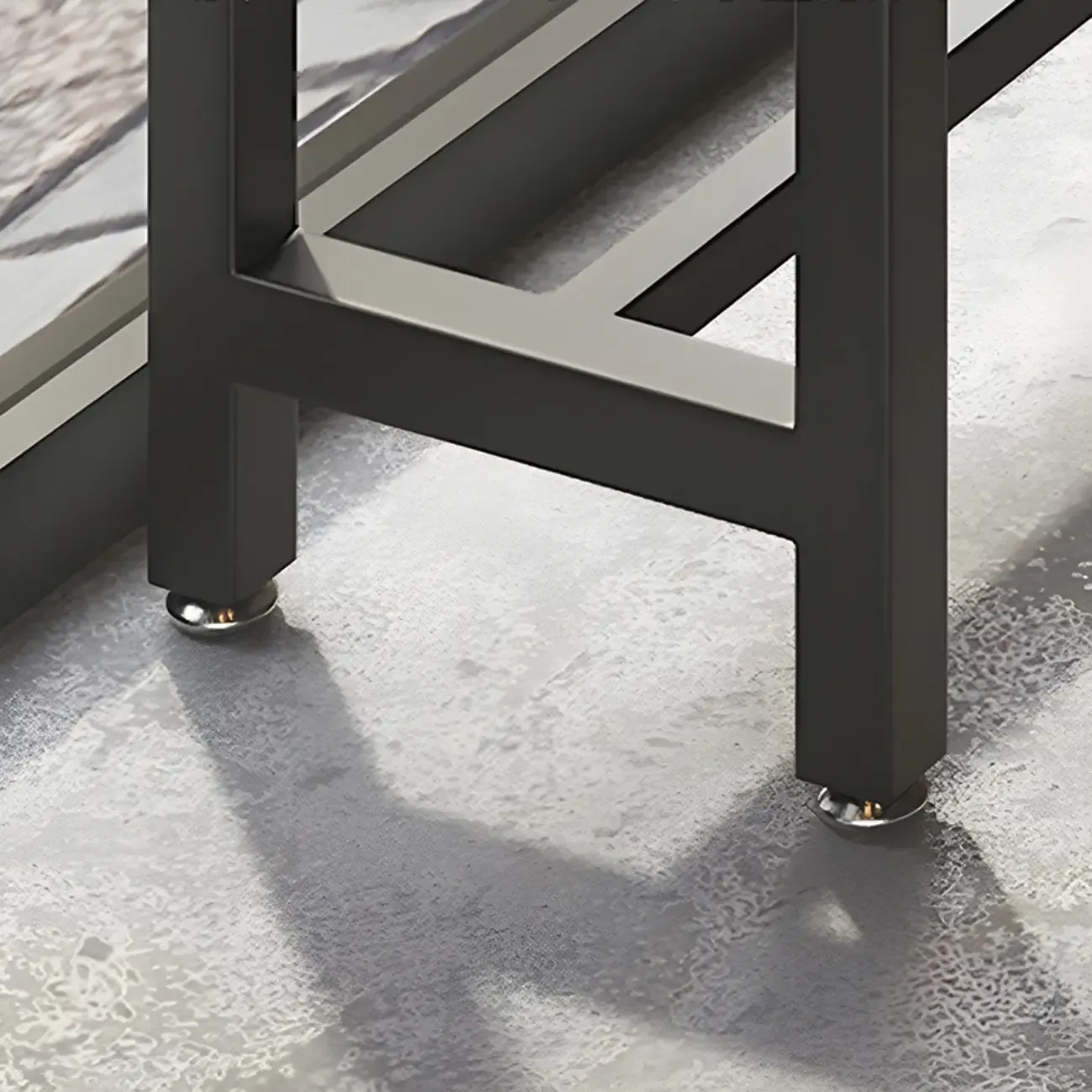 Vintage Solid Wood Trestle Base Pub Table with Footrest Image - 7