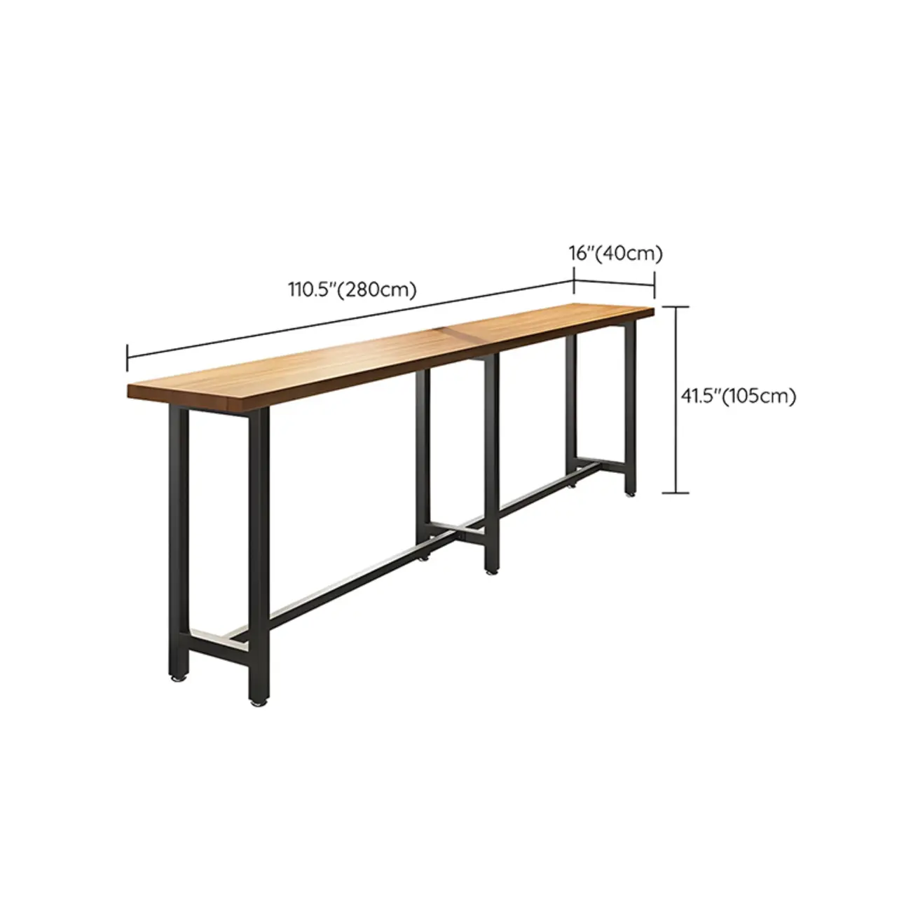 Vintage Solid Wood Trestle Base Pub Table with Footrest Image - 19 | homeyfad