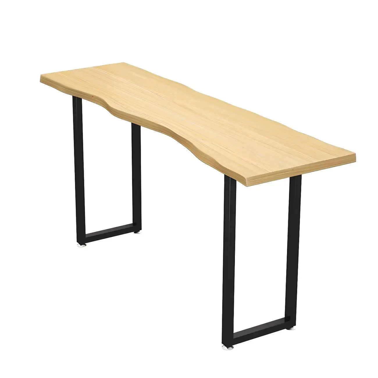 Natural Finish Bar Table Set with Backless Stools Image - 7