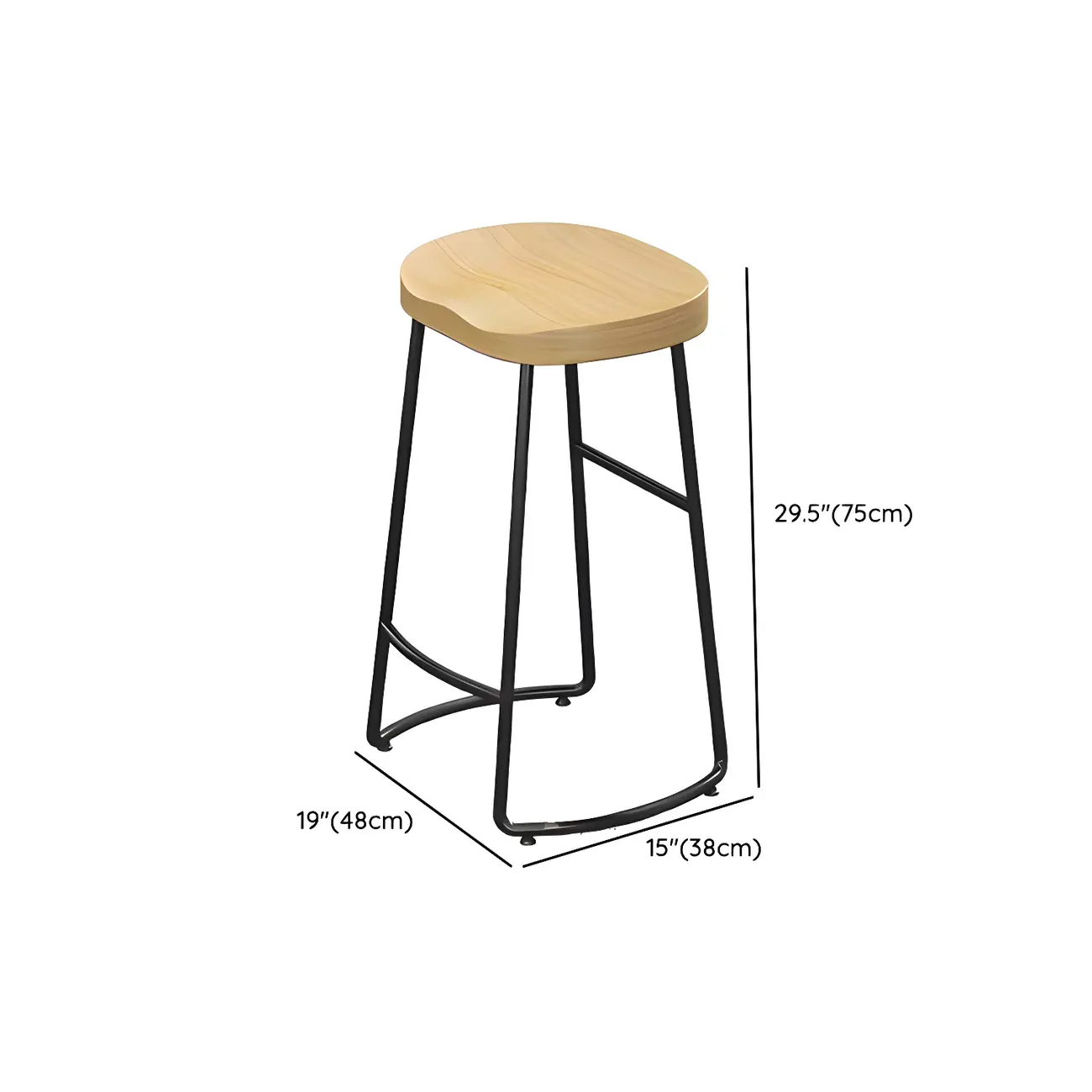 Natural Finish Bar Table Set with Backless Stools Image - 9 | homeyfad