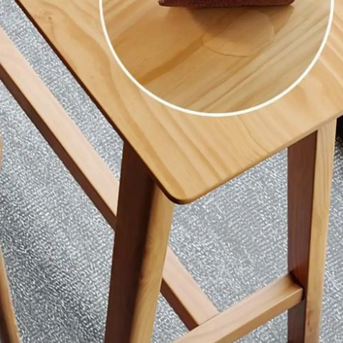 Natural Finish Wooden Bar Set with Table and Stools Image - 3