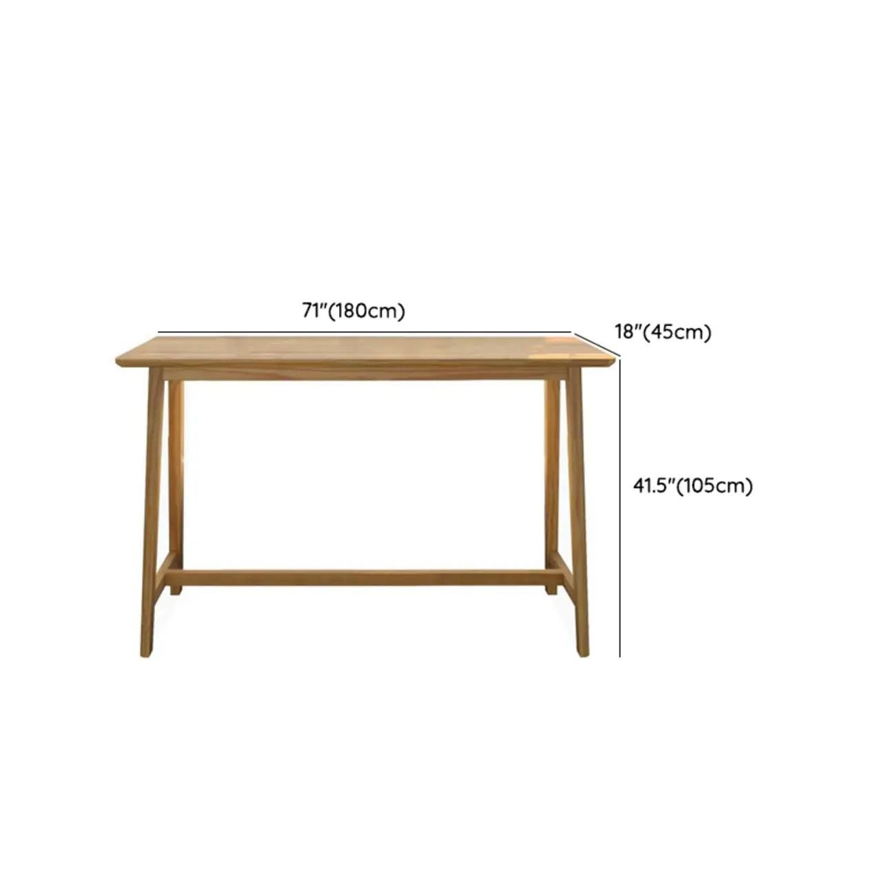 Natural Finish Wooden Bar Set with Table and Stools #size