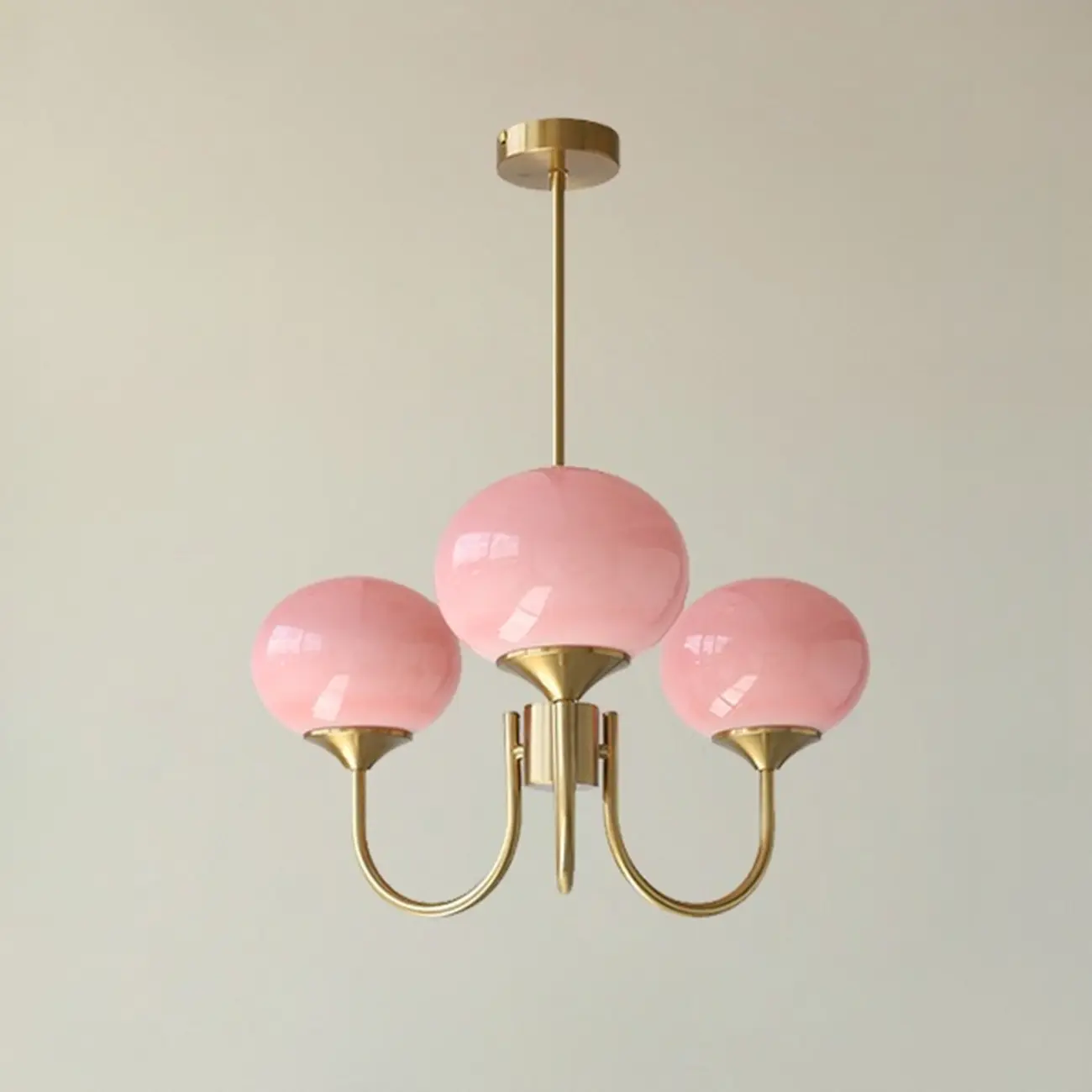 Modern Vintage Pink Chandelier with Glass Lampshade Image - 7 | homeyfad